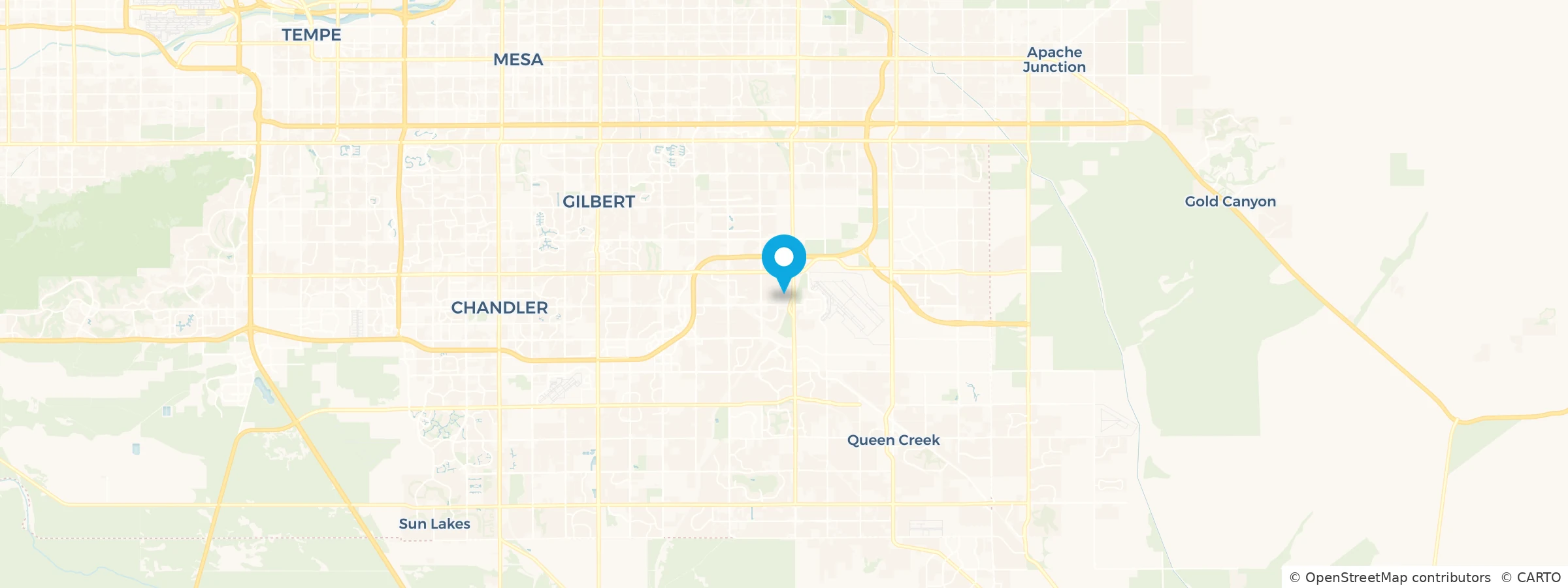 Map showing Praxis Resources at 2085 S Bluejay Dr, Ste 101, Gilbert, AZ 85295
